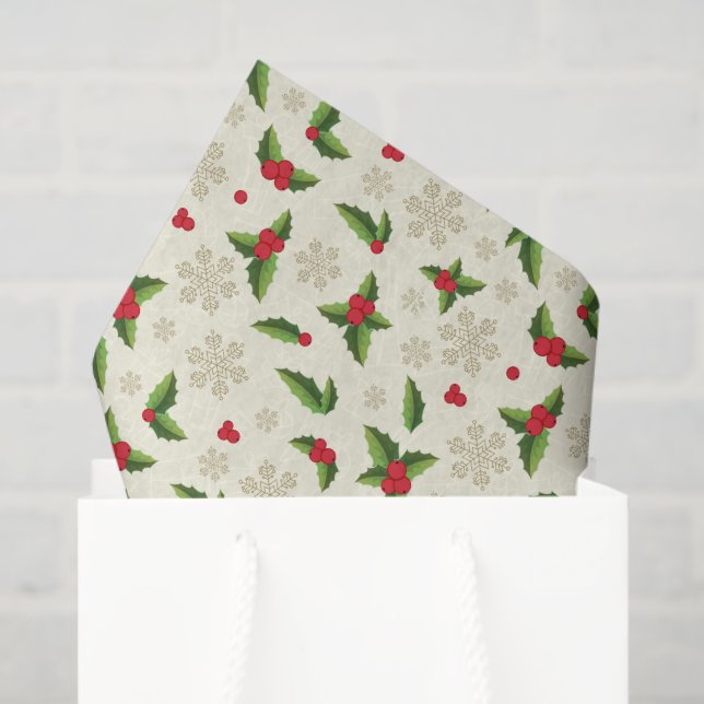 Papel de tono holly de papel de tejidos de tejidos (Bolsa de regalo)