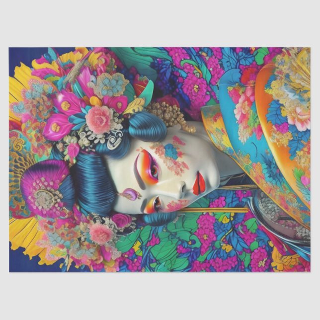 Papel de tono moderno y colorido de Geisha (Anverso)