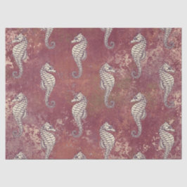 Papel de tono rosado con caballito de mar blanco