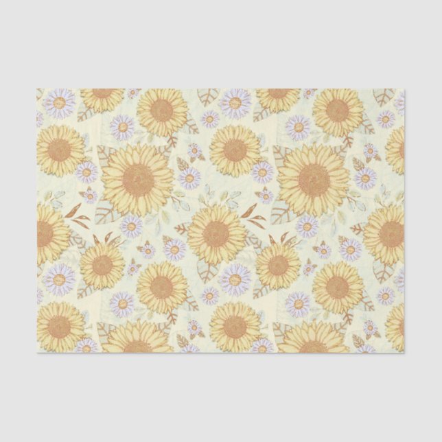 Papel de tono rústico del jardín del girasol (Anverso)