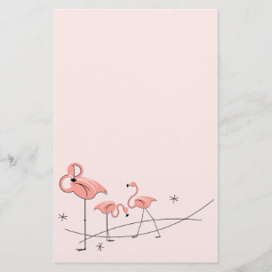 Papel de trío rosa Flamingos