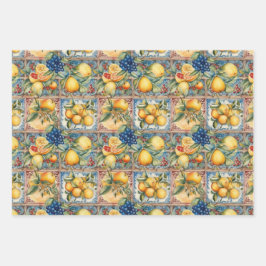 PAPEL DECORATIVO DE FRUTA SICILIANA FLORAL DE BALD