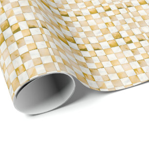 Papel decorativo de regalo a cuadros marrones
