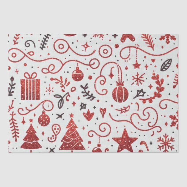 Papel decorativo de tejidos de vacaciones rojo bla (Anverso)