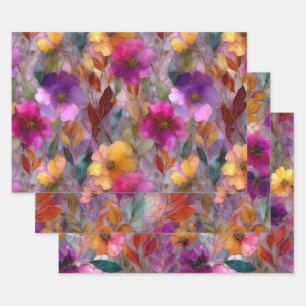 PAPEL DECORATIVO DE VIDRIO TEÑIDO CON FLORALES VIB