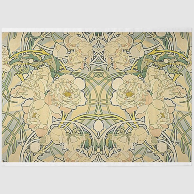 Papel decorativo floral Art Nouveau (Anverso)