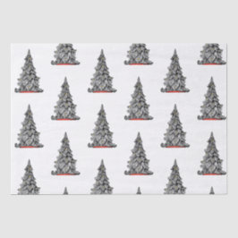 Papel del árbol de NAVIDAD negro y blanco
