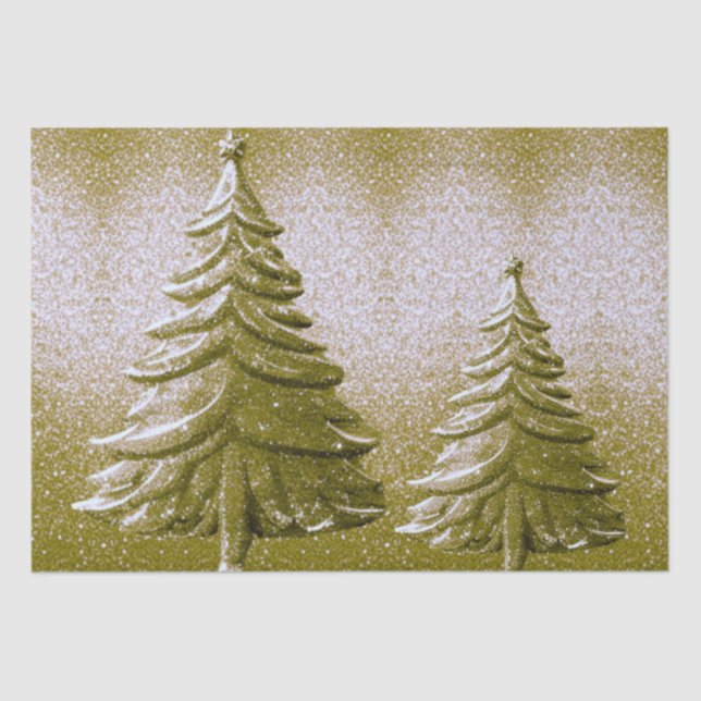 Papel del árbol navideño dorado (Anverso)