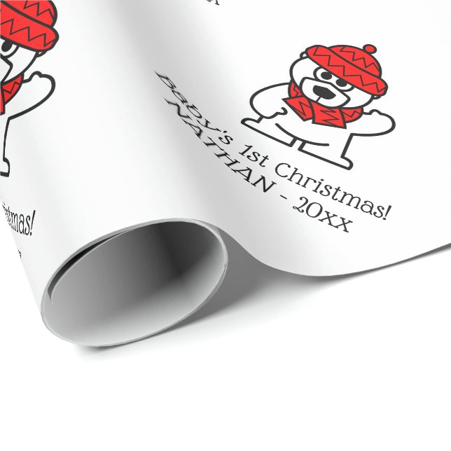 Papel del embalaje personalizado 1r navidad del (Esquina del rollo)