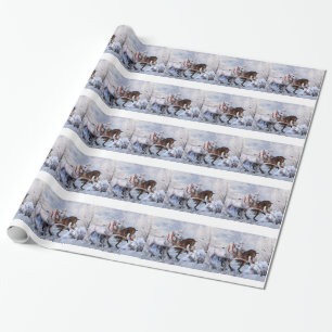 Papel del papel de regalo de los caballos del