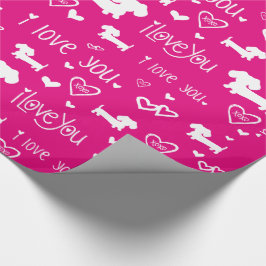 Papel del papel de regalo del amor de los