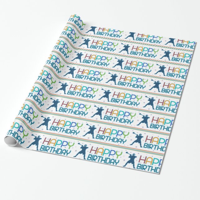 Papel del papel de regalo del cumpleaños de (Desenrollado)