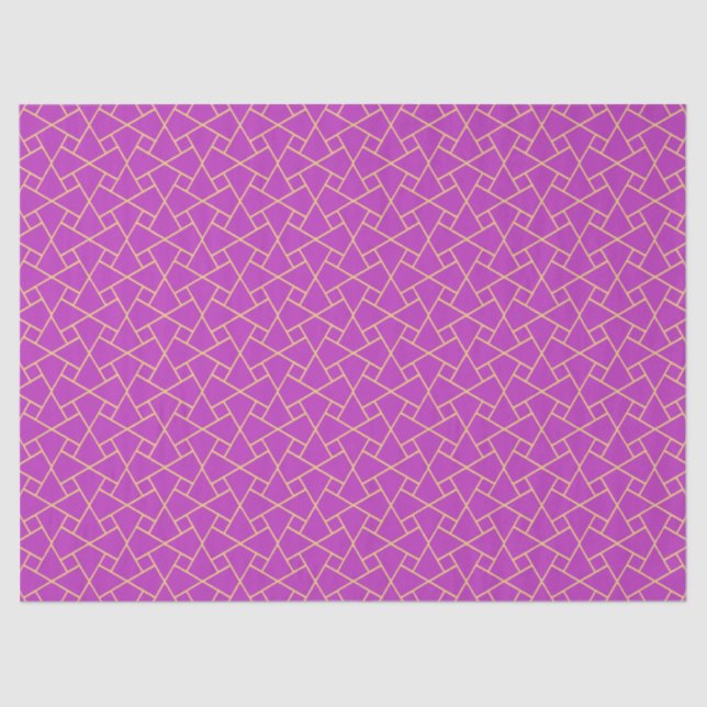Papel del patrón islámico morado y dorado (Anverso)