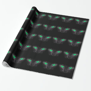 Papel del regalo de Halloween de los ojos verdes