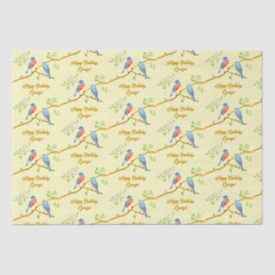 Papel del tejido amarillo pálido de los Bluebirds