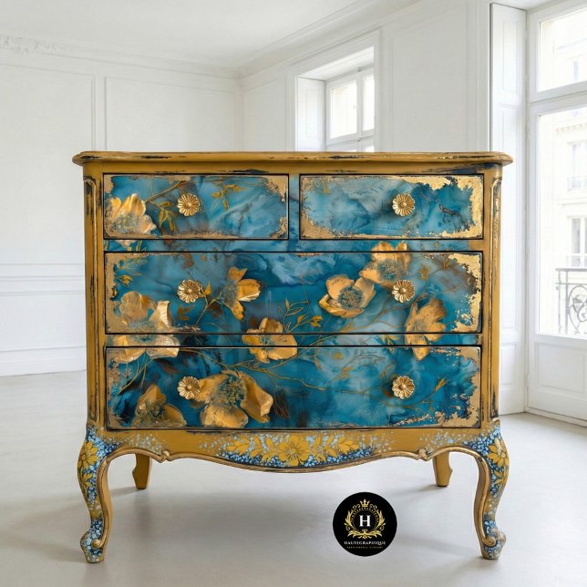 Papel del tejido botánico de la florilla dorada (Subido por el creador)