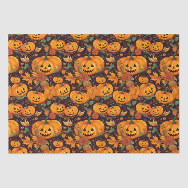 Papel del tejido de cosecha de calabaza de otoño (Anverso)