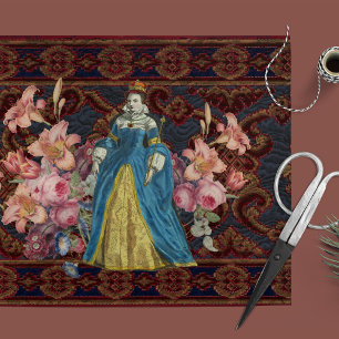 Papel del tejido de deshielo floral del tapiz real