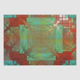 Papel del tejido de fusión cromática rojo y verde