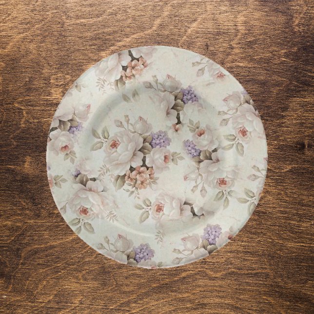 Papel del tejido de la descomposición floral blanc (Subido por el creador)