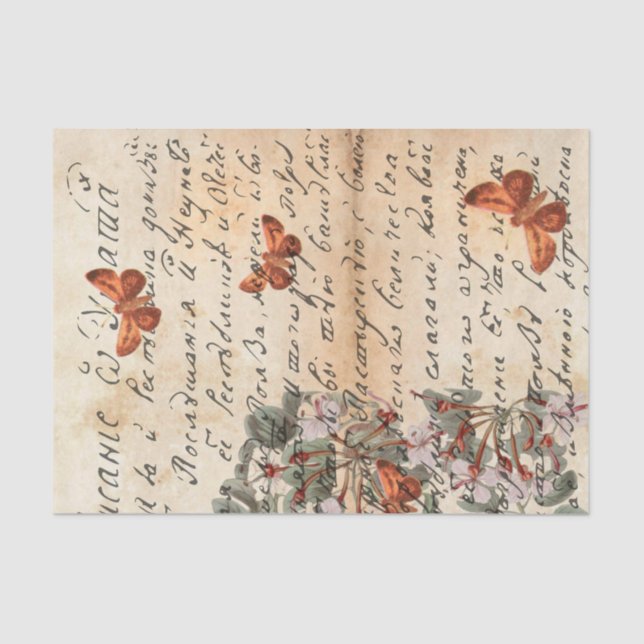 Papel del tejido de la desunión de mariposa marrón (Anverso)