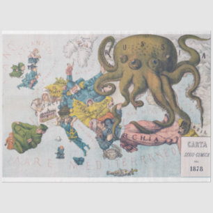 Papel del tejido de la escena del mapa antiguo