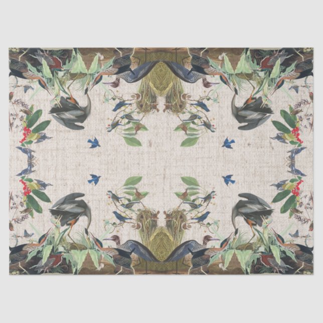 Papel del tejido de la fauna silvestre Audubon Her (Anverso)