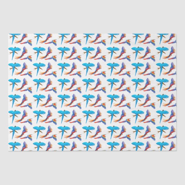 Papel del tejido de los loros de macao tropicales  (Anverso)