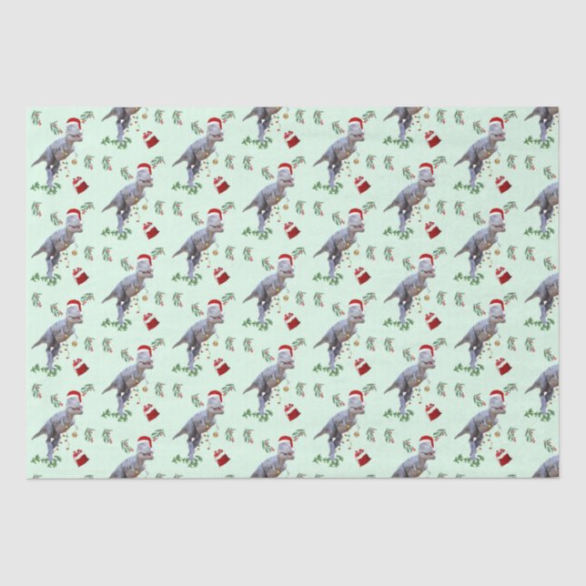 Papel del tejido de los Navidades de dinosaurios (Anverso)