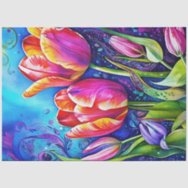 Papel del tejido de los tulipanes florales de prim