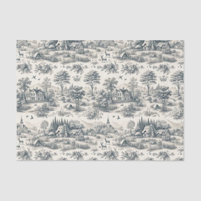 Papel del tejido del campo de la tela de Jouy | El (Anverso)