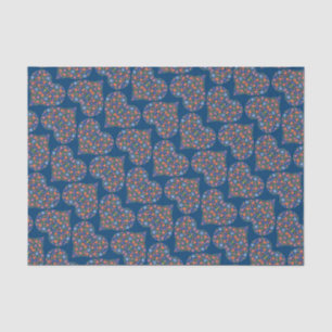 Papel del tejido del corazón floral estilo arte fo