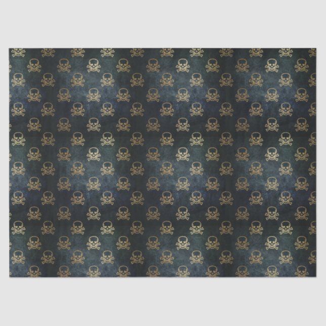 Papel del tejido del cráneo dorado y de los huesos (Anverso)