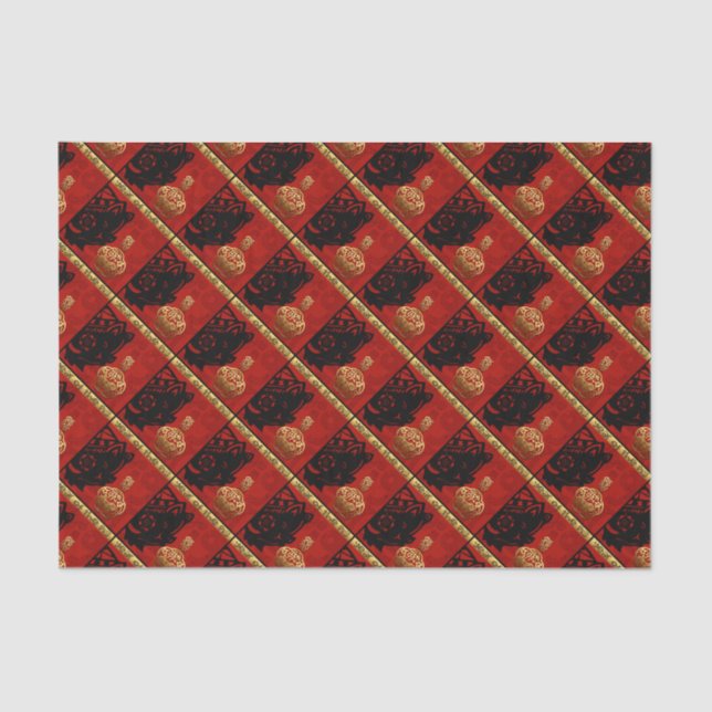 Papel del tejido del cumpleaños del zodiaco del añ (Anverso)