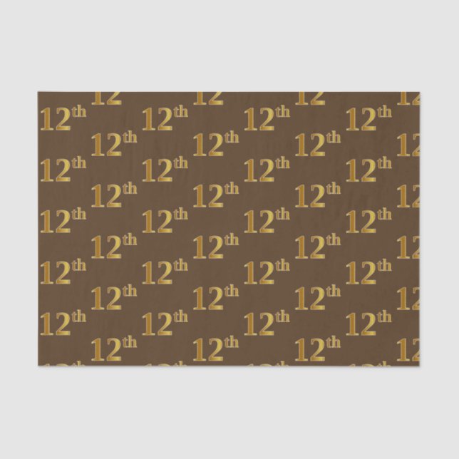 Papel del Tejido del Evento Brown, Faux Gold 12th  (Anverso)