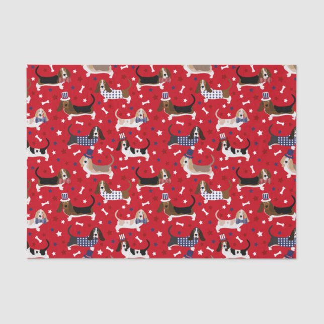 Papel del tejido del hongo basset patriótico (Anverso)