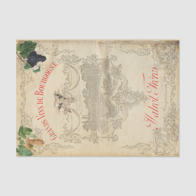 Papel del tejido del país del vino (Anverso)