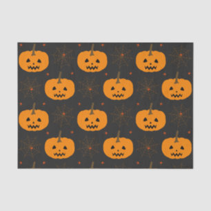 Papel del tejido del patrón de calabaza de Hallowe