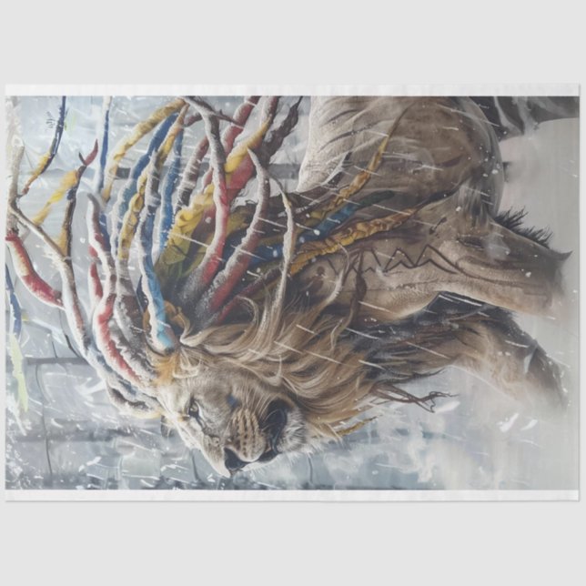 Papel del tejido del pelo de los ciervos de león d (Anverso)