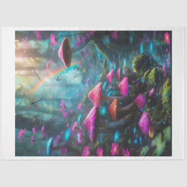 Papel del tejido forestal del hongo arcoiris (Anverso)