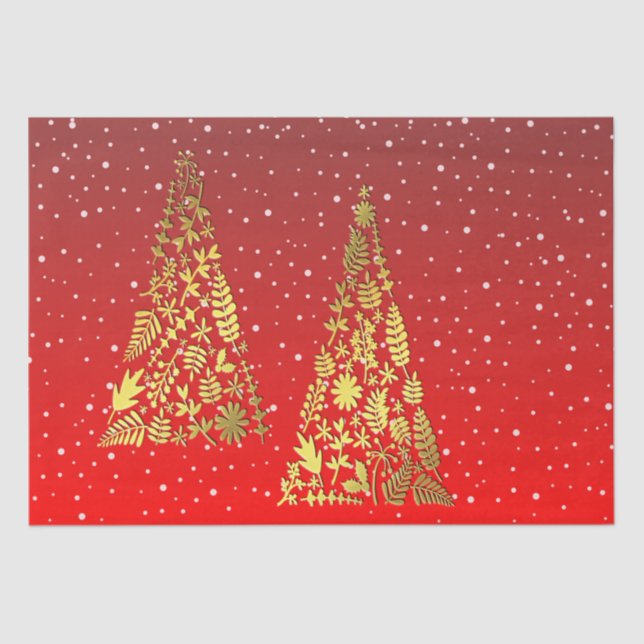 Papel del tejido navideño de los árboles de Navida (Anverso)
