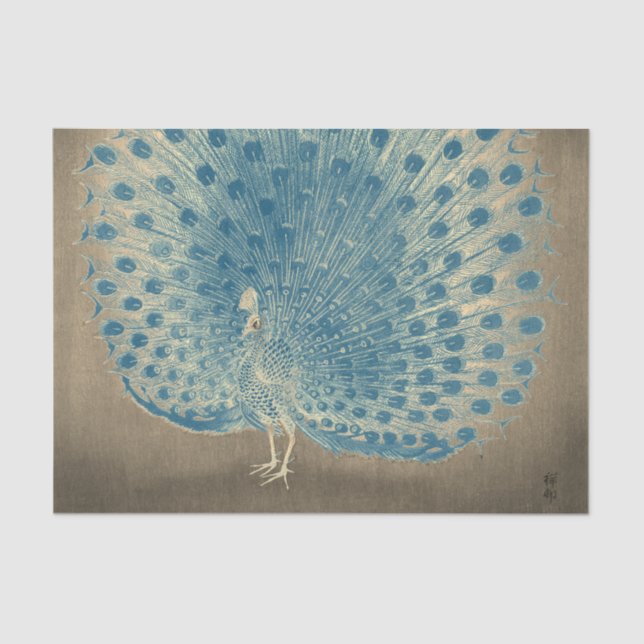 Papel del tejido PEACOCK JAPONÉS (Anverso)
