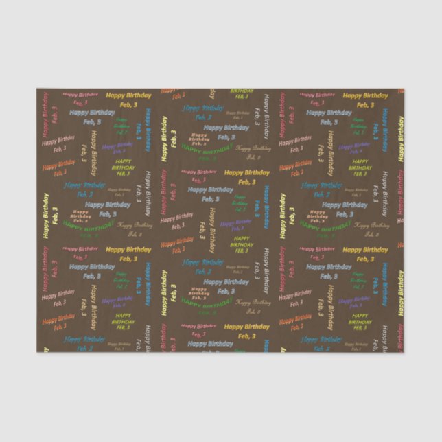 Papel del tema de cumpleaños 3 de febrero (Anverso)