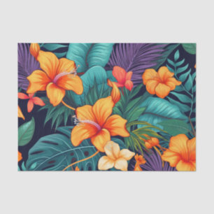 Papel desconchador de flores Naranjas tropicales