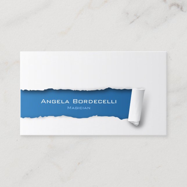Papel despojado de la tarjeta de visita de Magicia (Anverso)