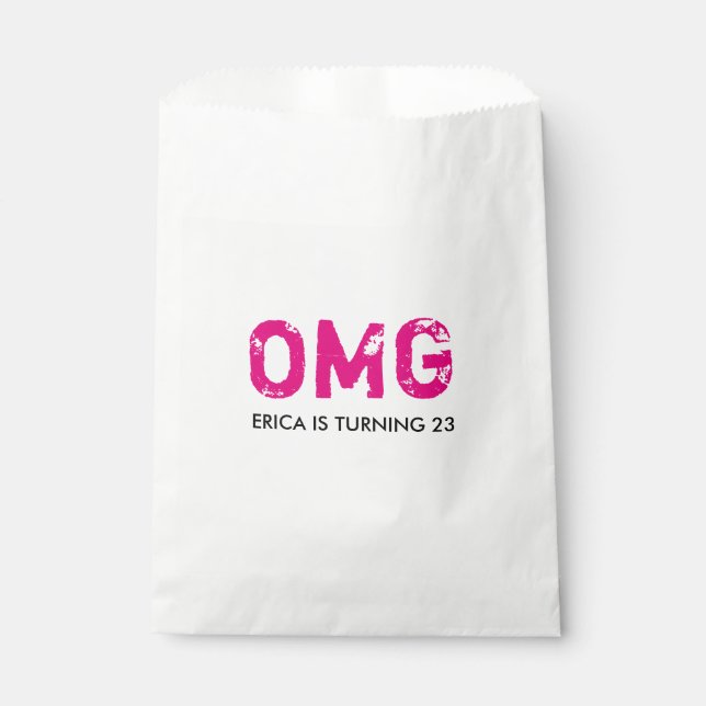 Papel Dios mío, es tu bolsa favorita del trato de cumple (Anverso)