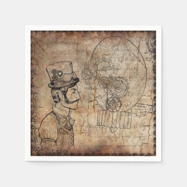 Papel Diseño de la servilleta Steampunk (Anverso)