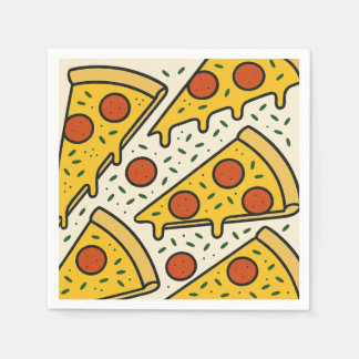 Papel Diseño de servilleta cuadrada para pizza al estilo