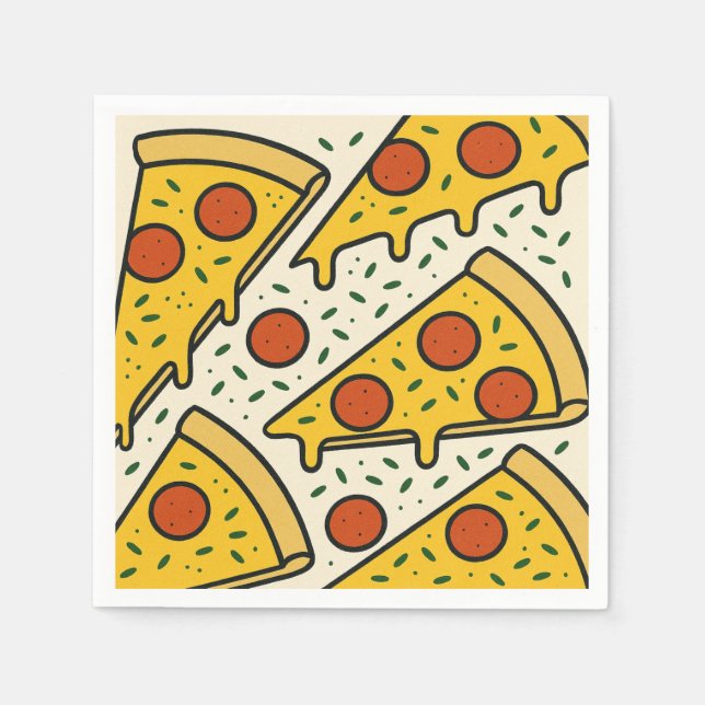 Papel Diseño de servilleta cuadrada para pizza al estilo (Anverso)