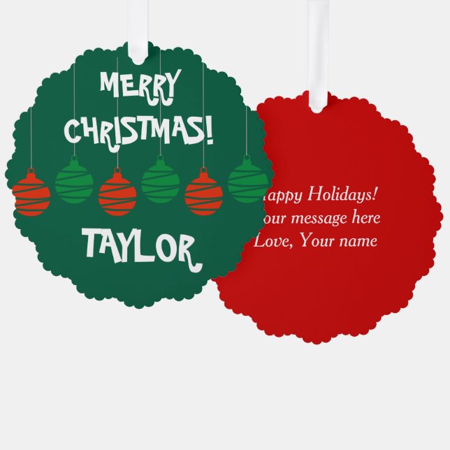 Papel divertido Tarjeta de adorno navideño con sob (Anverso/Reverso)